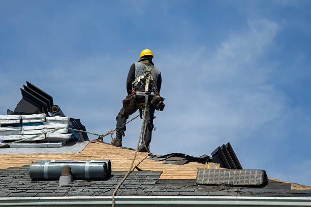 Professional Gutter Installation technician working in Church Hill, PA